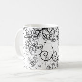 Mug Griffonnages noirs et blancs Artsy de remous (Devant gauche)