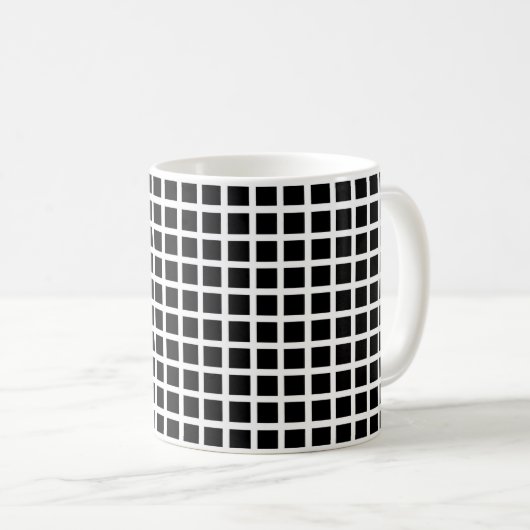 Mug Grille blanche Carré noir (Devant droit)