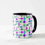 Mug Grille de couleurs cool (Devant droit)