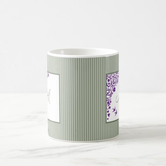 Mug Grille de la surface du chalet Purple Script Flora (Centre)