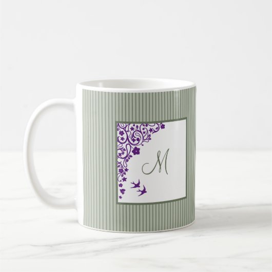 Mug Grille de la surface du chalet Purple Script Flora (Gauche)