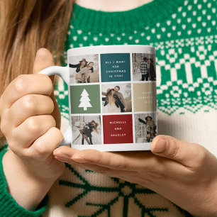 Mug Grille de photos de Noël pour couples