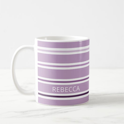 Mug Grille de teintes violettes moderne personnalisée (Gauche)