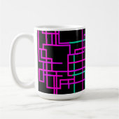 Mug Grille géométrique rose et sarcelle (Gauche)