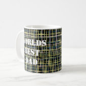 Mug Grille Jaune Lignes Art Motif Mondes Meilleurs (Devant gauche)