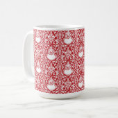 Mug Grille | Motif de Damas rouge (Devant gauche)