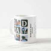 Mug Grille multi-photo moderne mignonne DAD Cadeau caf (Devant gauche)