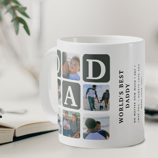 Mug Grille multi-photo moderne mignonne DAD Cadeau caf