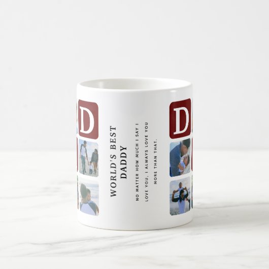 Mug Grille multi-photo moderne mignonne DAD Cadeau caf (Centre)