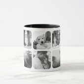 Mug Grille noire et blanche 10 Modèle photo arrondie M (Centre)