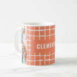 Mug grille orange 4 photo moderne minimaliste simple<br><div class="desc">4 multi photo meilleur ami moderne minimaliste simple typographie élégante grille de chèque contemporain Orange et blanc anniversaire,  Noël,  Pâques,  remise des diplômes,  fin d'année scolaire ou décoration de chambre design cadeau.</div>