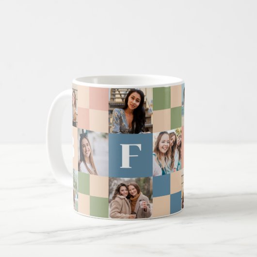 Mug Grille photo Motif Retro Retro BFFS Checkerboard (Devant gauche)