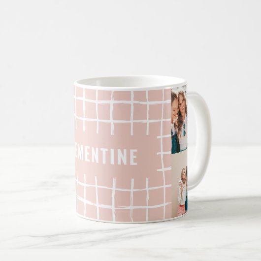 Mug Grille rose 4 photo moderne minimale simple (Devant droit)