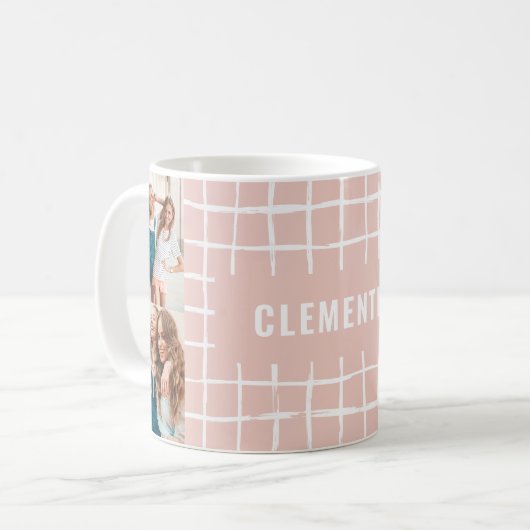 Mug Grille rose 4 photo moderne minimale simple (Devant gauche)