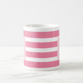 Mug Grille rose et blanche moderne avec Monogramme (Centre)