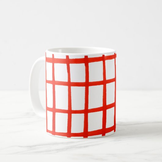 Mug Grille rouge Gouache (Devant gauche)
