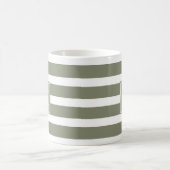 Mug Grille verte et blanche moderne avec Monogramme (Centre)