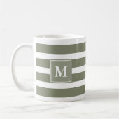 Mug Grille verte et blanche moderne avec Monogramme (Gauche)
