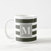 Mug Grille verte et blanche moderne avec Monogramme (Gauche)