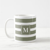 Mug Grille verte et blanche moderne avec Monogramme (Gauche)