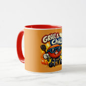 Mug Griller et se détendre & BBQ drôle (Devant gauche)