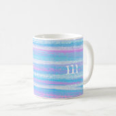 Mug Grilles Acryliques Peintes Turquoise Rose violet (Devant droit)