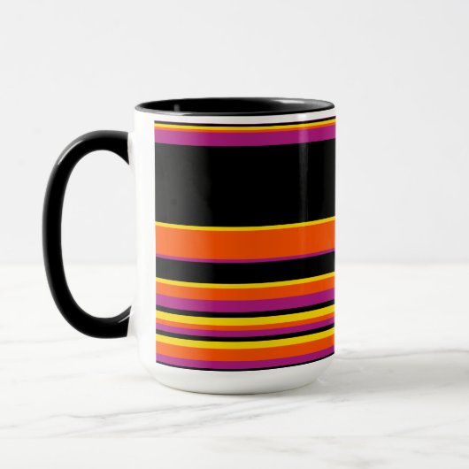 Mug Grilles complexes - Noir, Rose, Orange et Jaune (Gauche)