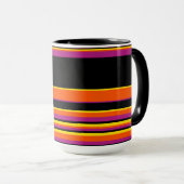 Mug Grilles complexes - Noir, Rose, Orange et Jaune (Devant droit)
