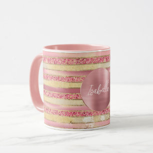 Mug Grilles de Parties scintillant en or rose glam