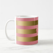 Mug Grilles d'or monogramme et Motif géométrique rose (Gauche)