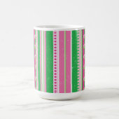 Mug Grilles Preppy Modernes Rose, Vert, Blanc (Centre)