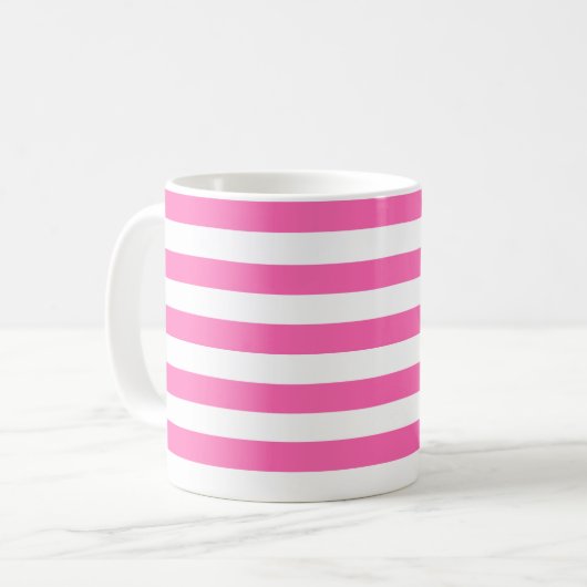 Mug Grilles roses et blanches chaudes (Devant gauche)