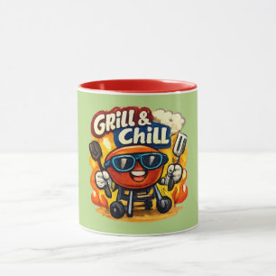 Mug Grillez et Détendez-vous & BBQ drôle