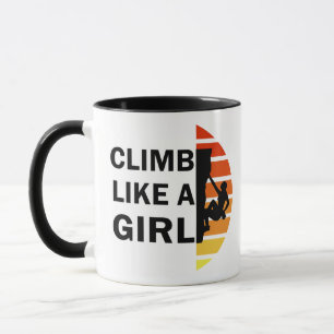 Mug Grimpe comme une fille Rock drôle Cadeau d'escalad