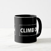 Mug Grimper sur l'escalade de roche de script simple (Devant droit)