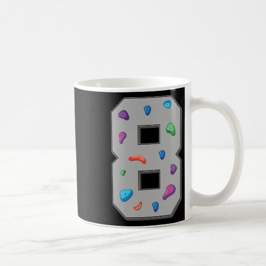 Mug Grimpeur de 8 ans Anniversaire Bloc Escalade R (Droite)