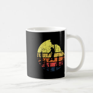 Mug Grimpeur de roche au coucher du soleil rétro - Gri