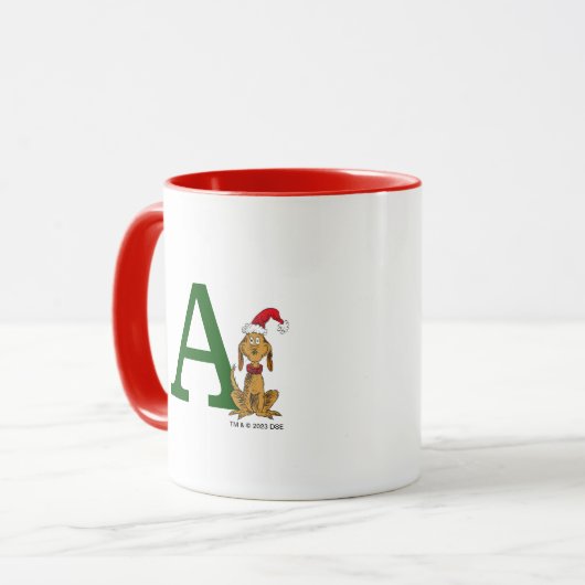 Mug Grinch classique max | Monogramme A (Devant gauche)
