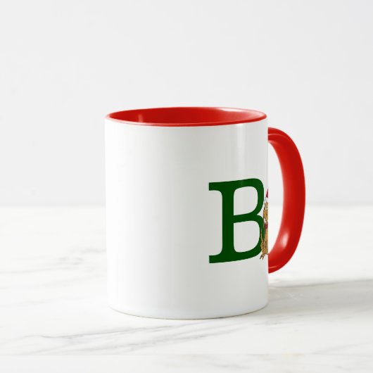 Mug Grinch classique max | Monogramme B (Devant droit)