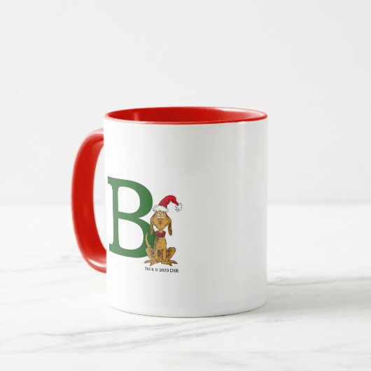 Mug Grinch classique max | Monogramme B (Devant gauche)