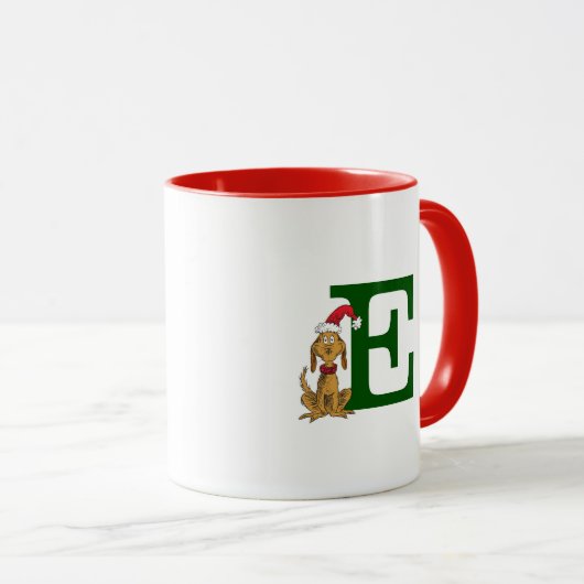 Mug Grinch classique max | Monogramme E (Devant droit)