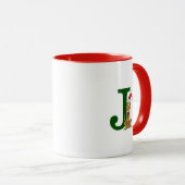 Mug Grinch classique max | Monogramme J (Devant droit)