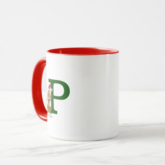 Mug Grinch classique max | Monogramme P (Devant gauche)