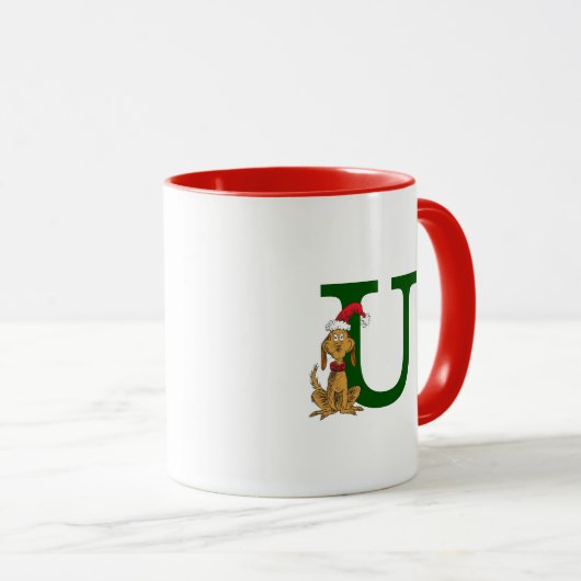 Mug Grinch classique max | Monogramme U (Devant droit)
