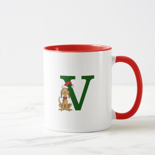 Mug Grinch classique max | Monogramme V (Droite)
