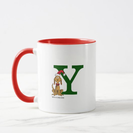 Mug Grinch classique max | Monogramme Y (Gauche)