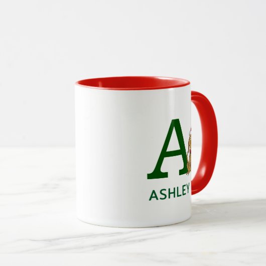 Mug Grinch classique max | Nom et monogramme A (Devant droit)