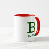 Mug Grinch classique max | Nom et monogramme B (Devant droit)