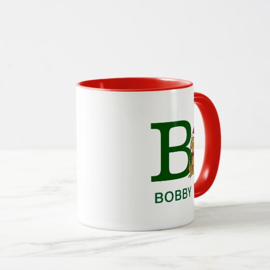 Mug Grinch classique max | Nom et monogramme B (Devant droit)