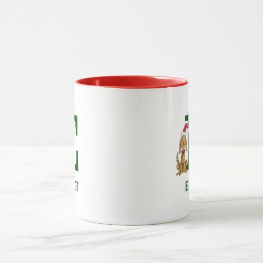 Mug Grinch classique max | Nom et monogramme E (Centre)